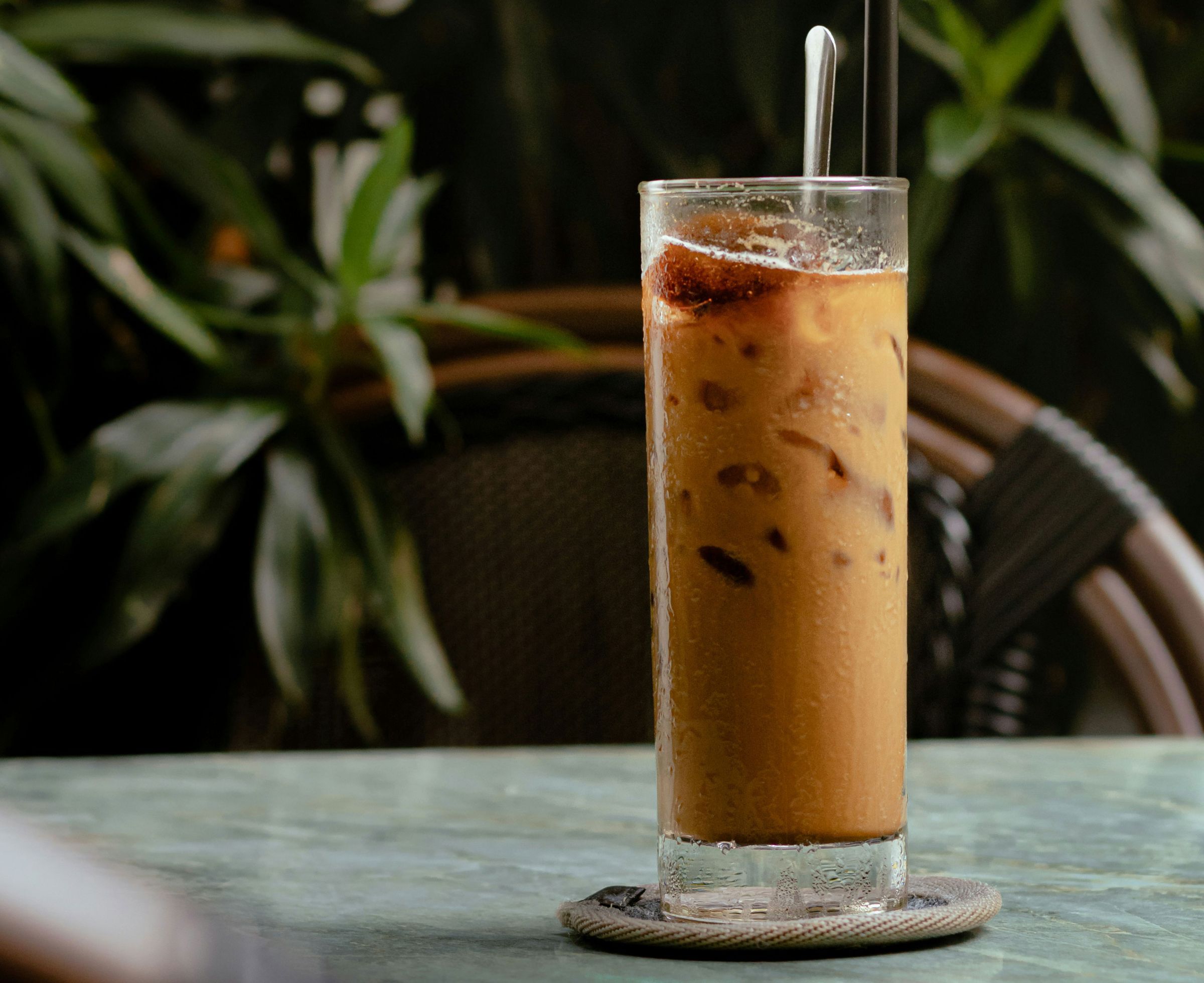 Thai sweet iced coffee drink